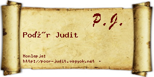 Poór Judit névjegykártya